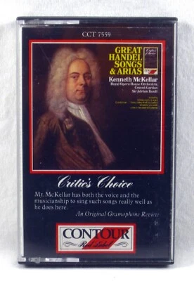 CONTOUR CASSETTE UK Handel KENNETH McKELLAR Great Songs & Arias BOULT CCT-7559 - Image 1 of 4
