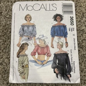 McCall's Pattern 3650 Size Y(XS-Small-Med) Pullover Tops Uncut - Picture 1 of 3