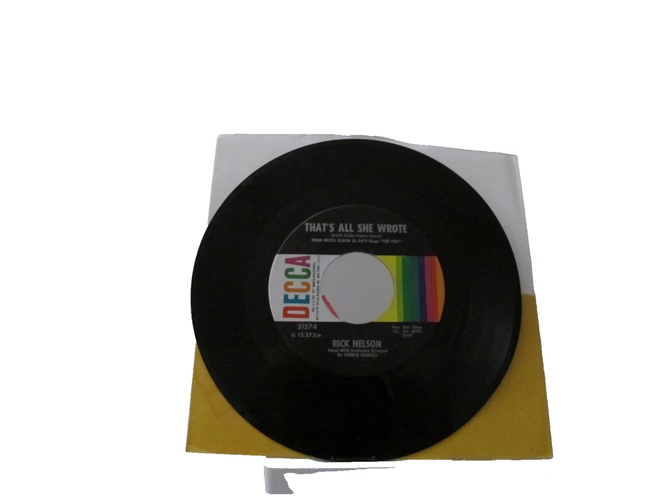 45 RECORD - RICKY NELSON - THAT'S ALL SHE WROTE Foto 1 de 1