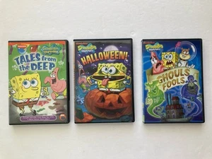 Spongebob Squarepants 3 DVD Lot Nickelodeon-HALLOWEEN!-GHOULS FOOLS-TALES DEEP - Picture 1 of 17