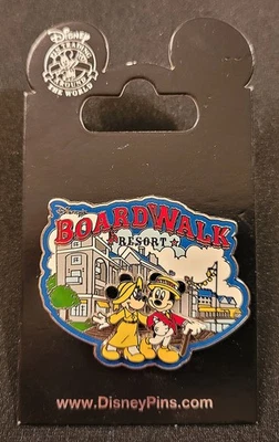 DISNEY Pin Boardwalk Resort Logo Dapper Mickey & Minnie Strolling WDW 2012 - Image 1 of 3