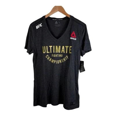 Camiseta REEBOK UFC Unisex Talla L Gris Oscuro Fight Night Ultimate Cuello en V Jersey Nueva con Etiquetas Foto 1 de 4
