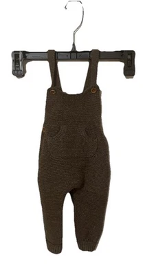 Completo Zara Mini 6-9 mesi bambino marrone maglia neutra salopette  - Immagine 1 di 3