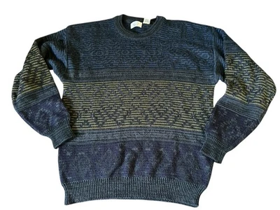 Vintage Sears Acrylic Knit Sweater Men's Large Textured Hipster Classic 90 - Image 1 of 4