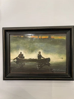 Cartão postal vintage pequeno original pintura em aquarela assinado pelo artista natureza - Imagem 1 de 4