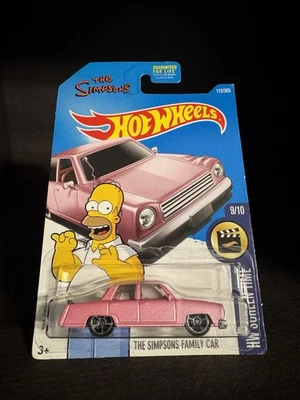Hot Wheels 2017 THE SIMPSONS FAMILY CAR pink Sedan HW Screen Time (hanger) - Image 1 of 4