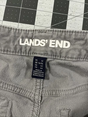 Lands End Corduroy Pants Women’s 12 Gray Cotton Stretch Classic - Image 1 of 4