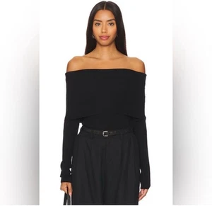 NWT A.L.C. ALC Evelyn Merino Off Shoulder Top in Black Sz XS $450 - Picture 1 of 9