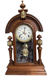 RESTORED E. INGRAHAM ANTIQUE VERY RARE CALENDAR MANTLE CLOCK ORIGINAL STUNNING - Picture 1 of 12