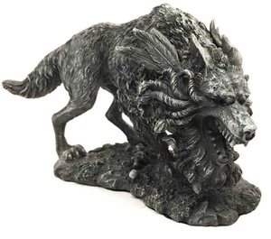 Gifts & Decor Viking Norse Mythology Fenrir Vánagandr Giant Wolf Figurine Poe... - Picture 1 of 2