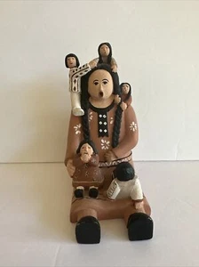 Native American Pottery Storyteller With Three Children Figurine - Picture 1 of 8