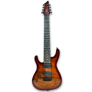 Left-handed 8 String Electric Guitar Maple Neck Burl poplar top Okoume Body - Picture 1 of 7
