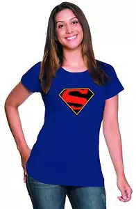 Superman Truth Logo Womens Blue T-Shirt | S - Picture 1 of 1