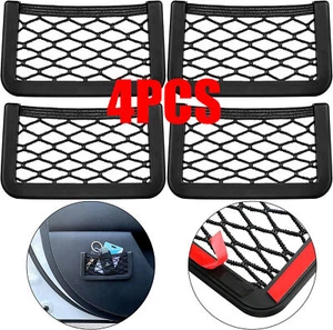 4Pcs Body Edge Elastic Net Storage Phone Holder Auto Car Interior Accessories - Picture 1 of 6