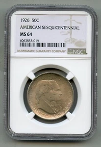 1926 American Sesquicentennial Commemorative Silver Half Dollar NGC MS 64 - Picture 1 of 4