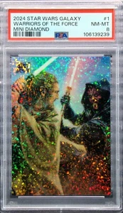 2024 Star Wars Galaxy Warriors Of The Force #1 PSA 8 Mini Diamonds Refractor - Picture 1 of 3