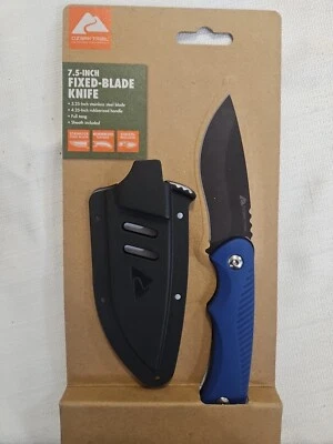 Cuchillo Ozark Trail 7,5" con funda azul nueva hoja fija caza supervivencia  Foto 1 de 2