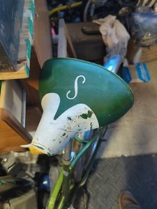 VTG June 1973 Schwinn Bike Seat Approved "S" Bicycle Saddle Mesinger USA Green - Picture 1 of 15