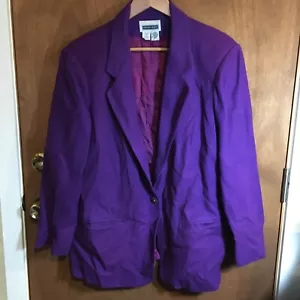 Women’s Blazer, PROPHECY, Wool, Purple, See Pics, Size 16, b47 - Picture 1 of 6