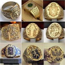 Unique Men's 18K Gold Plated Godfather Printing Rings Badge Nobility Jewelry