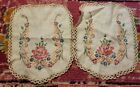 Small decorative runner set couch divan pair cross stitch red roses chic vintage