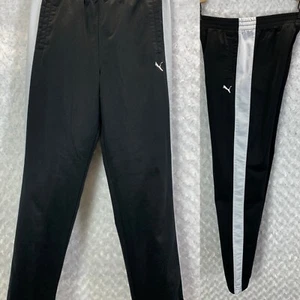 Puma Track Pants Youth Large Black Sweatpants Contrast Joggers Gym Athletic - Picture 1 of 9
