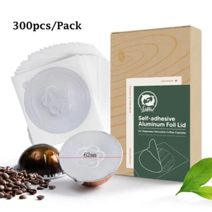 300x Sellos de papel de aluminio Tapas Pegatinas 62 mm para cápsula Nespresso Vertuoline - Imagen 1 de 9