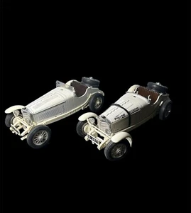 Pair Of Vintage Burago Car Model Mercedes Benz SSK 1928 And SSKL 1931 Scale 1/18 - Picture 1 of 22