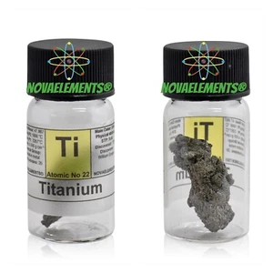Titanium Metal, Titanium Element Sample, Titanium Crystalline 1 Gram 99.9% Vial - Picture 1 of 5