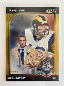 2024 Score Football Kurt Warner Men Of Canton Insert #10 Rams Gold Zone 03/50 - Picture 1 of 2