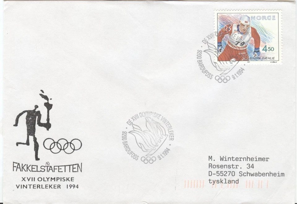 Norway Olympic Games Lillehammer 1994 Torchrelay Bardufoss 9.1.1994 - Image 1 of 1