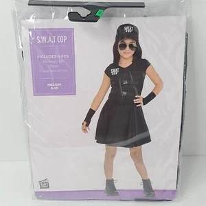 SWAT Cop Child's Costume Halloween GIRLS Dress Size Medium 8-10 Years NEW - Picture 1 of 4