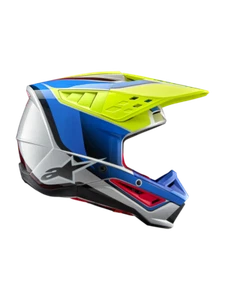 Alpinestars SM5 Sail Helmet Yellow Fluo/Enamel Blue/Silver Glossy Extra Large - Picture 1 of 7