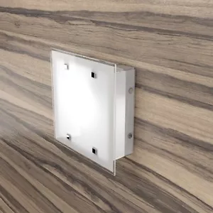 MODERN WHITE AND CHROME 2 LIGHT GLASS CEILING LIGHT TPL 0508 - Picture 1 of 1