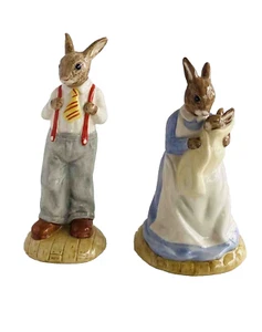 Royal Doulton Bunnykins Family Father,Mother,Baby DB226 DB227 Ltd EDT 212/2000 - Picture 1 of 8