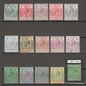 BRITISH SOLOMON ISLANDS 1922/31 SG 39/52 USED. CERT - Picture 1 of 3