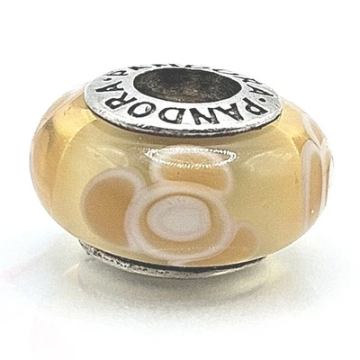 Pandora Charm Murano "Flowers for you" 790645 Gelb Blume Glas Silber Original  - Bild 1 von 4