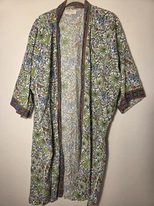 Weltmarkt Kimono Top Strickjacke Blumen Schmetterling Boho One Size offen mittellang - Bild 1 von 9