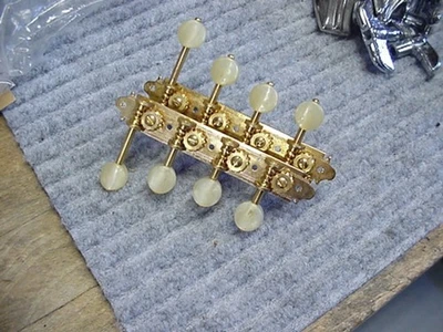 Grover Gold/pearloid Button Vintage "F" Style Mandolin Tuners/Tuning Pegs #2 - Image 1 of 4