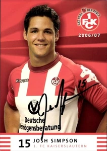 Autogrammkarte Fußballer Josh Simpson, 1. FC Kaiserslautern,... - 11389724 - Bild 1 von 2