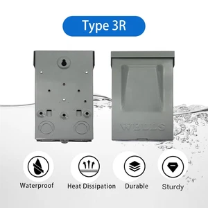 60 Ampere Sezionatore 120/240VAC Non Fusibile AC Box Esterno Impermeabile Traspirante Metallo - Foto 1 di 7