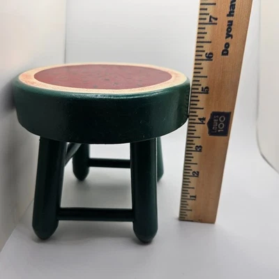Vintage Watermelon Wooden Stool Riser Farmhouse Decor – Hand Painted Style 5.5" - Image 1 of 4