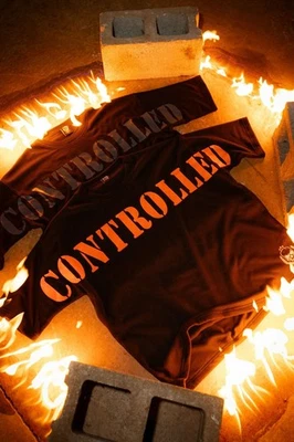 Controlled Insanity - Loose Fit Gym Workout T-shirt in Waffle Fabric - Image 1 of 4