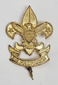 BSA Emblem Pin goldfarben Fleur-de-Lis Adler "VORBEREITET SEIN" Sammlerstück Vintage - Bild 1 von 6
