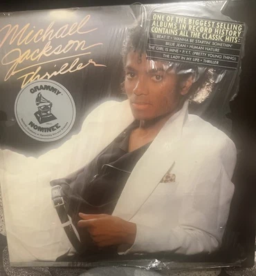 MICHAEL JACKSON Thriller LP New! Sealed! 1982 Epic CBS w/ TWO HYPE STICKERS MJ - Image 1 of 2