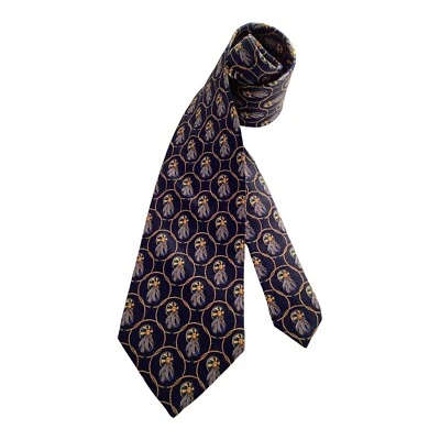 Corbata de seda de lujo con estampado de cinta azul CERRUTI 1881 Francia con: 3,75" EXCELENTE ESTADO Foto 1 de 4