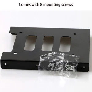 SSD/HDD Metall Halterung Kit Konvertieren 2,5 HDD/SSD auf 3,5 schwarz + 8 Stück Schraube - Bild 1 von 8