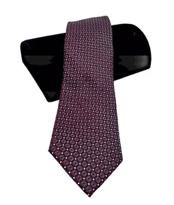 Neu mit Etikett Kenneth Cole Herrenkrawatte lang burgundgrau diamantfarben 70 $ - Bild 1 von 7