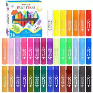 36x Tempera Paint Sticks Vibrant Colour Washable Paint Sticks For Kids Quick Dry - Picture 1 of 5