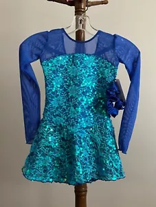 Icings Originals Royal Aqua and Turquoise Skating Dress CS NWT - Picture 1 of 6